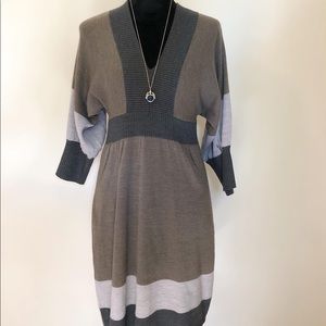 SOLD Connected Apparel Neutral Sweater Dress